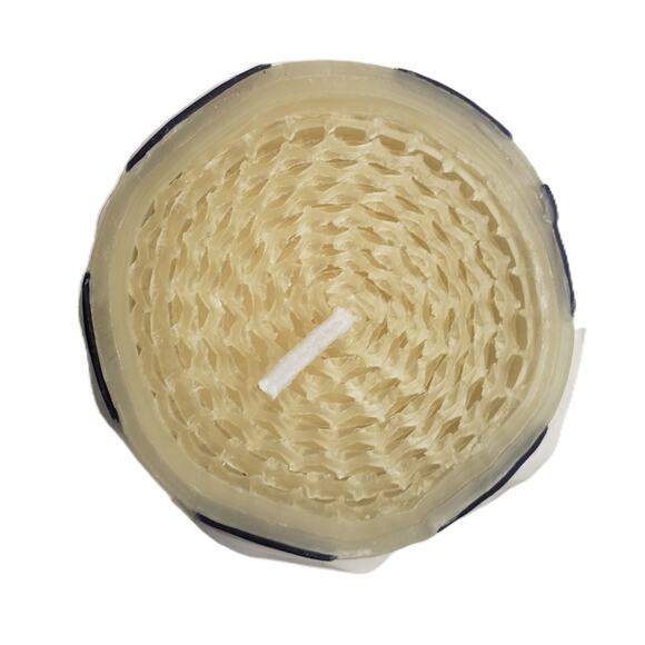 MacKenzie Childs Gold Check Candle 6" Tall Beeswax Retired - Picture 3 of 4